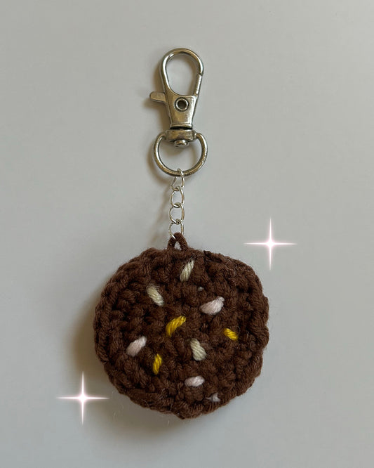 Brown sprinkles cookie keychain 🍪